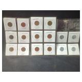 12 Vintage Wheat Cents & 4 Steel War Cents,