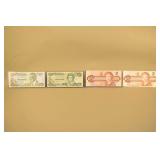 2001 & 2002 Bahamian One Dollar Bills, And 2  1986 Canadian Two Dollar Bills,