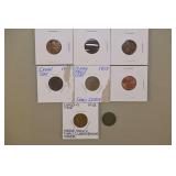 8 U.S. Cents, Including An Error, 2 Indian Cents, & A 1858 Flying Eagle Cent