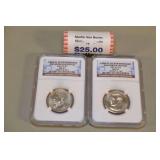 2 Certified Presidential Dollars & A Roll Of Dollars,