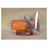 1979 Case XX Model 6265SABSS Folding Knife With Leather Case,