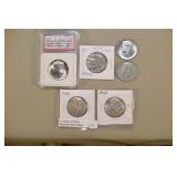 6 Kennedy Half Dollars, 2 Are Silver,