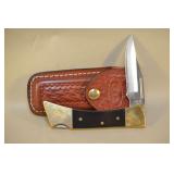 Vintage Case XX Hammerhead Single Blade Lock Back Knife With Belt Case,