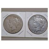 1922-S & 1923-S Peace Silver Dollars,