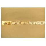 2024 Gold Trump Note, Two 1935-F $1 Notes, 1976 $2 Note, & 2017-A $2 Note,