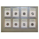 8 Gem Brilliant Uncirculated Jefferson Nickels,