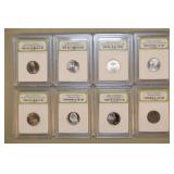 8 Brilliant Uncirculated & DCAM Gem Proof Nickels,