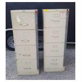 Two Tan Vertical Filing Cabinets Y11A