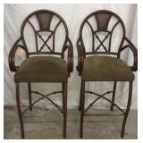 2 Faux Bamboo Counter Chairs Y3B