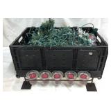 Bin of Christmas Lights & Candle Rack Q8B