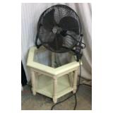 Floor Fan w/ Glass Top Side Table K4B