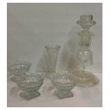 Four Pieces Vintage Cut Glass K7D