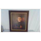O/C Sea Captain Smoking Pipe-Framed & Signed U15F