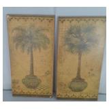 Pair of "Palm Tree" Wall Art - Janet Kruskamp U15E