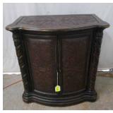 Vintage Solid Dark Wood Console Cabinet X4B
