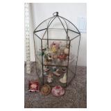 Table Top Glass Curio with Figurines U16A