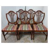 5 Solid Wood Dining Chairs X4B