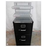 2 Drawer File Cabinet w/ Small Desk Organizer X8B
