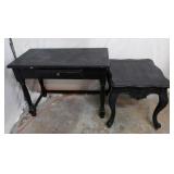 Black Spray Painted Desk & End Table X3B