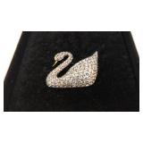 Swarovski Jewelry Gem Studded Swan Pin QJC