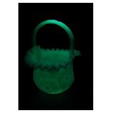 Fenton Yellow Custard Glass Basket