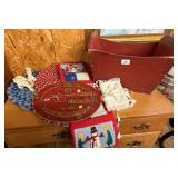 Wooden Storage Box With Christmas Decor And