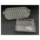 Pressed Glass Relish Tray And Serving Dish