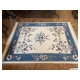 Blue & White Floral Area Rug 67" x 94"
