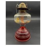 Glass Oil Lamp With Orange Base