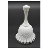 Fenton Silver Crest Spanish Lace Milk Glass Bell