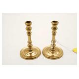 Pair Of Brass Candle Sticks 4 In.