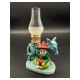Mini Porcelain Oil Lamp "Moonshiner W/Donkey"