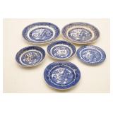 Assorted Blue Willow Transferware Plates