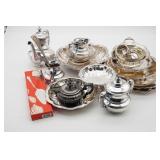 Assorted Silverplate Serving Dishes And Utensils