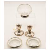 Pair Preisner Sterling Silver Candle Holder,
