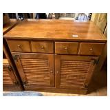 Ethan Allen Maple Cabinet With Shutter Doors