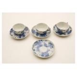 Blue And White Teacups/Saucers - Missing One