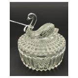 Jeannette Glass Swan Trinket Box