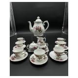 Royal Sealy "Moss Rose" Beverage Service Set