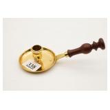 Brass Chamberstick With Wood Handle