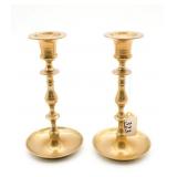 Pair Of Brass Candle Sticks 7 In.