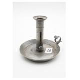 Pewter Chamberstick Candle Holder 5 In.