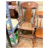 Oak Cane Seat Chair - As Is