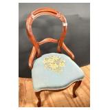 Balloon Back Chair With Needlepoint Seat