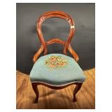 Balloon Back Chair With Needlepoint Seat