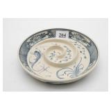 Blue And White Swirled Vietnamese Bowl