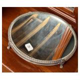 Round Mirrored Vanity Tray