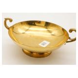 Decorative Two Handled Brass Bowl