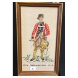 Framed Needlepoint Piece With Drummer Of 14Th