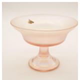 Fenton Velva Rose Glass Compote Dish